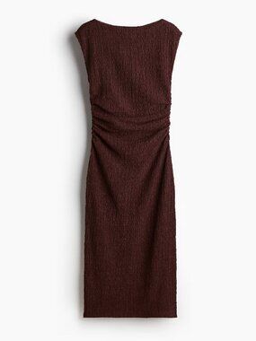 NWT H&M Brown Draped Bodycon Dress